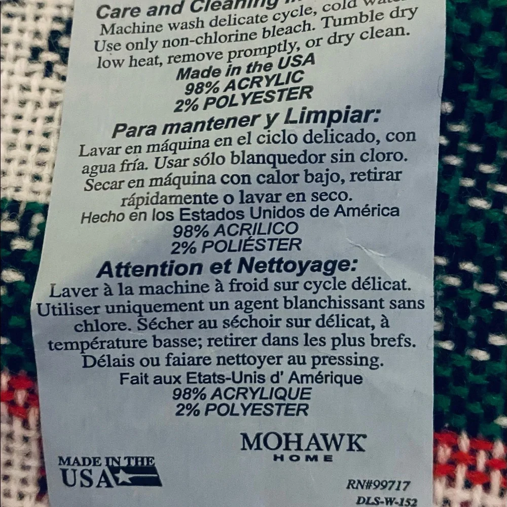 Mohawk Home Throw Blanket Made in USA Holiday Christmas Snowman approx 5x7